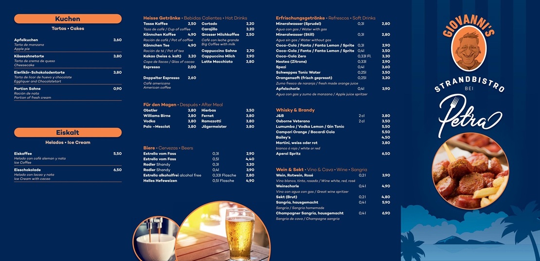 Speisekarte Seite 1
