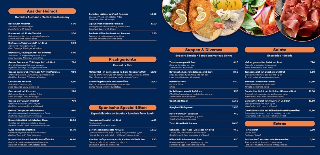 Speisekarte Seite 2